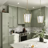 Średnia lampa wisząca LED Calters - Szampańskie złoto
