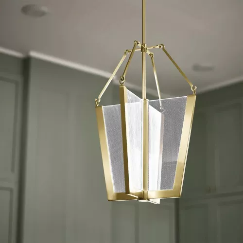 Średnia lampa wisząca LED Calters - Szampańskie złoto