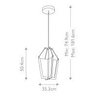 Średnia lampa wisząca LED Calters - Szampańskie złoto
