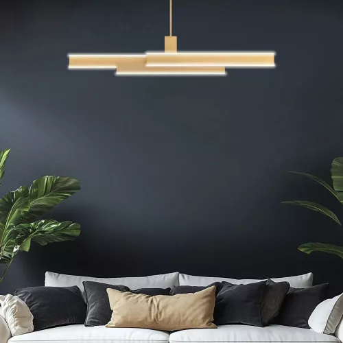 Lampa wyspowa Cameno - Szczotkowane złoto