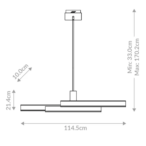 Lampa wyspowa Cameno - Szczotkowane złoto