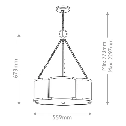 Lampa wisząca Chance - 3 źródła światła - Przyciemniany mosiądz