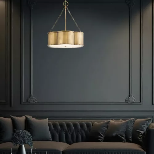 Lampa wisząca Chance - 3 źródła światła - Klasyczny mosiądz