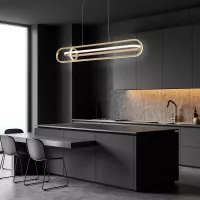 Lampa wyspowa Demark - Szczotkowane złoto