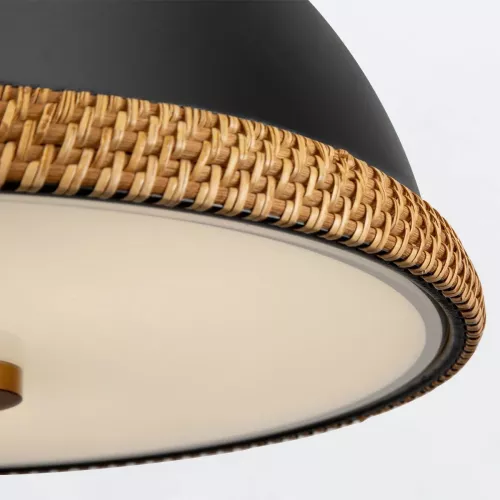 Lampa wisząca Doral - 2 źródła światła - Matowa czerń, vintage mosiądz