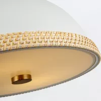 Lampa wisząca Doral - 2 źródła światła - Matowa biel, vintage mosiądz