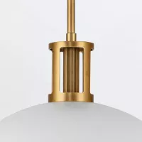 Lampa wisząca Doral - 2 źródła światła - Matowa biel, vintage mosiądz