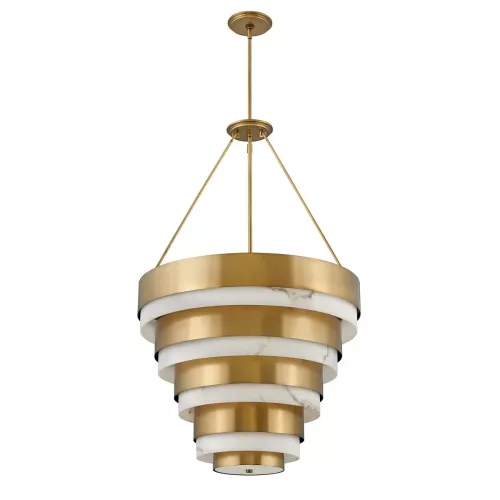 Lampa wisząca Echelon - 8 źródeł światła - Klasyczny mosiądz