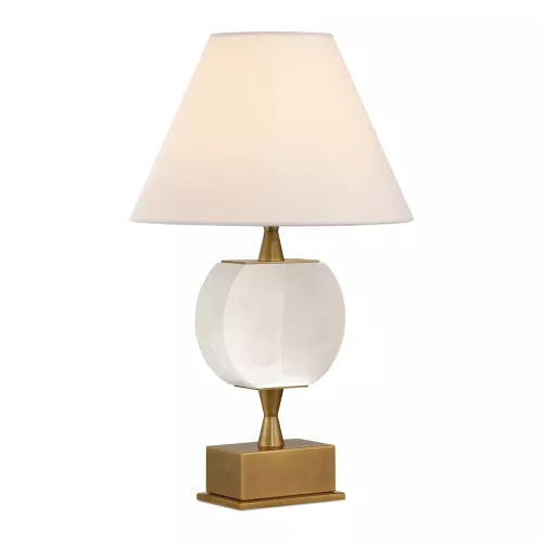 Bezprzewodowa lampa stołowa Meandro - Antyczny mosiądz, biały