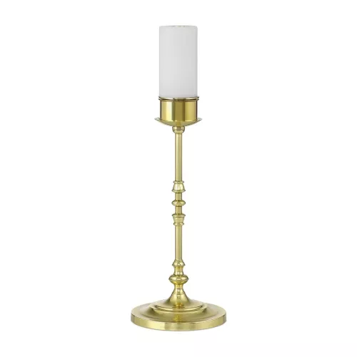 Bezprzewodowa lampa stołowa Deauville - Polerowany mosiądz, naturalne