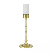 Bezprzewodowa lampa stołowa Deauville - Polerowany mosiądz, naturalne