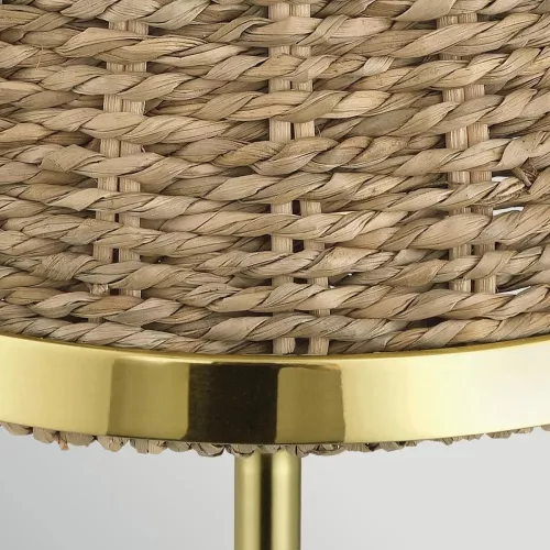 Bezprzewodowa lampa stołowa Deauville - Polerowany mosiądz, naturalne