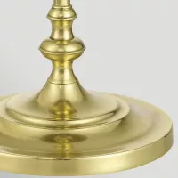 Bezprzewodowa lampa stołowa Deauville - Polerowany mosiądz, naturalne