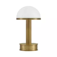 Bezprzewodowa lampa stołowa Promenade - Antyczny mosiądz, biały