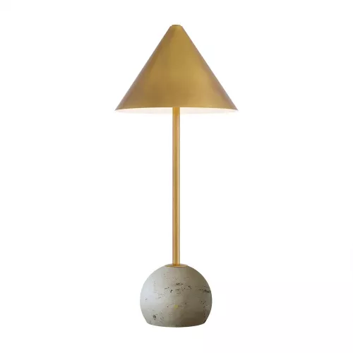 Bezprzewodowa lampa stołowa Journey - Antyczny mosiądz, naturalne