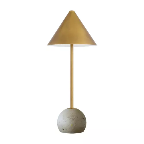 Bezprzewodowa lampa stołowa Journey - Antyczny mosiądz, naturalne