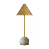 Bezprzewodowa lampa stołowa Journey - Antyczny mosiądz, naturalne