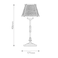 Bezprzewodowa lampa stołowa Deauville - Polerowany mosiądz, naturalne