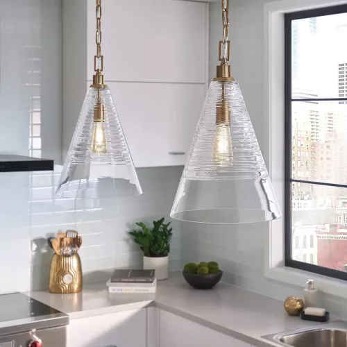 Lampa wisząca Elmore - 1 źródło światła - Oksydowany mosiądz