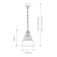 Lampa wisząca Elmore - 1 źródło światła - Oksydowany mosiądz