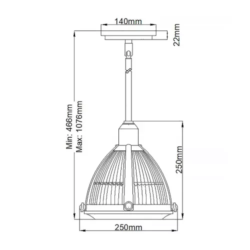 Lampa wisząca Elroy - 1 źródło światła - Szczotkowany nikiel