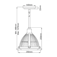 Lampa wisząca Elroy - 1 źródło światła - Szczotkowany nikiel