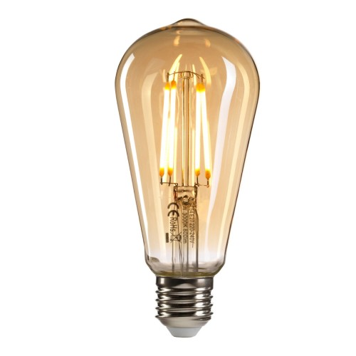 Żarówka Litec LED E27 - 8 W - Edison - Bursztynowa