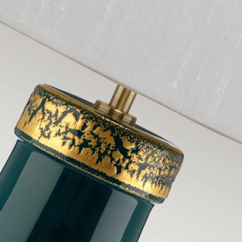 Lampa stołowa Havering - 1 źródło światła - Turkusowy, postarzany mosiądz