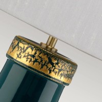 Lampa stołowa Havering - 1 źródło światła - Turkusowy, postarzany mosiądz