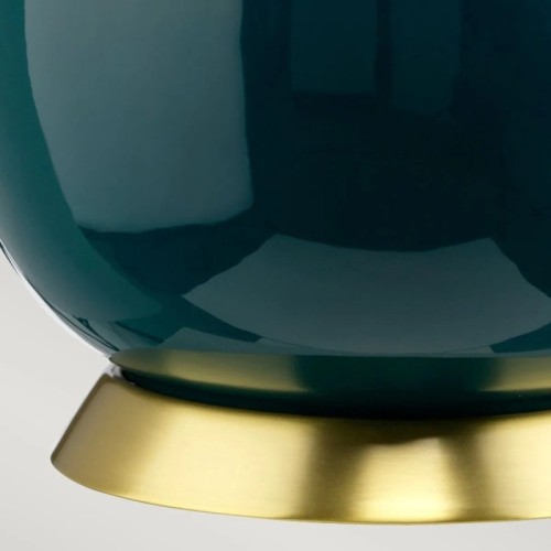 Lampa stołowa Havering - 1 źródło światła - Turkusowy, postarzany mosiądz