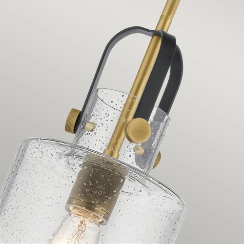 Lampa wisząca Kitner - 1 źródło światła - Naturalny mosiądz