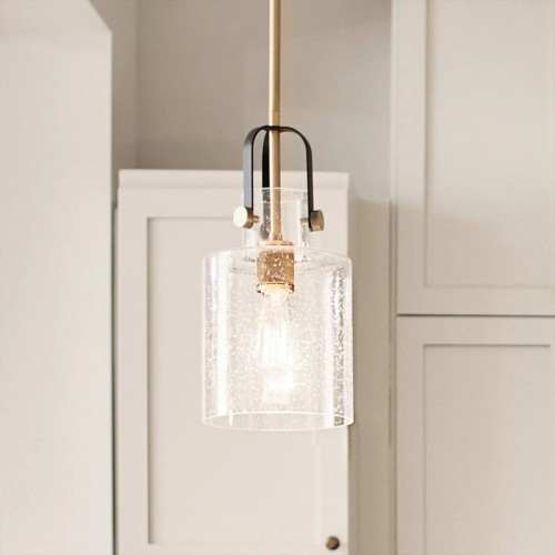 Lampa wisząca Kitner - 1 źródło światła - Naturalny mosiądz