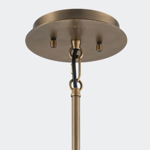 Lampa wisząca Linara - 3 źródła światła - Czarny, naturalny mosiądz