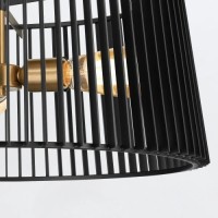 Lampa wisząca Linara - 3 źródła światła - Czarny, naturalny mosiądz