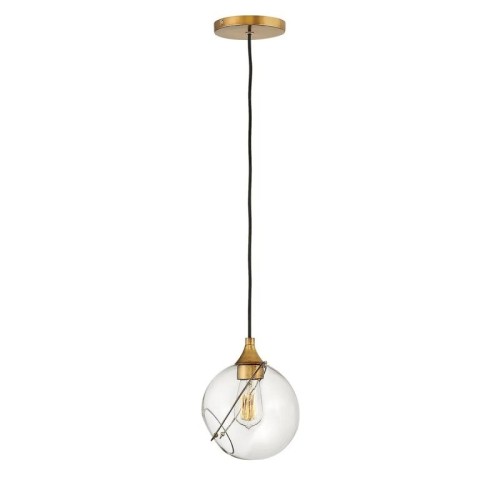 Mała lampa wisząca Skye - 1 źródło światła - Klasyczny mosiądz