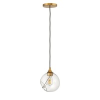 Mała lampa wisząca Skye - 1 źródło światła - Klasyczny mosiądz