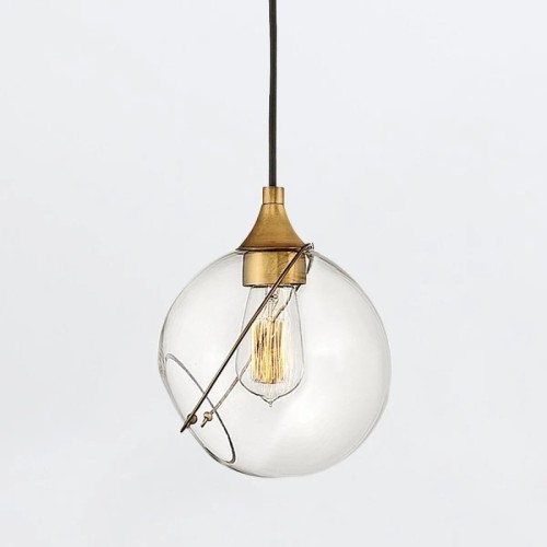 Mała lampa wisząca Skye - 1 źródło światła - Klasyczny mosiądz