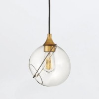 Mała lampa wisząca Skye - 1 źródło światła - Klasyczny mosiądz