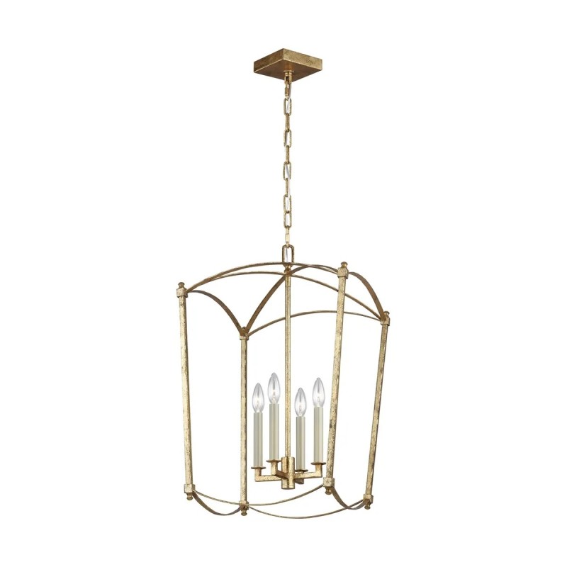 Lampa wisząca Thayer - 4 źródła światła - Antyczne złocenie