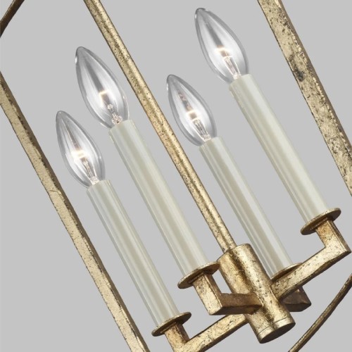 Lampa wisząca Thayer - 4 źródła światła - Antyczne złocenie