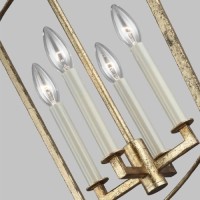 Lampa wisząca Thayer - 4 źródła światła - Antyczne złocenie