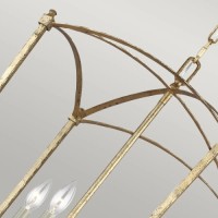 Lampa wisząca Thayer - 4 źródła światła - Antyczne złocenie