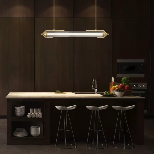 Lampa wyspowa Espada - Szczotkowane złoto