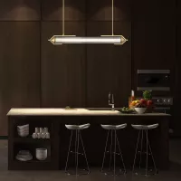 Lampa wyspowa Espada - Szczotkowane złoto