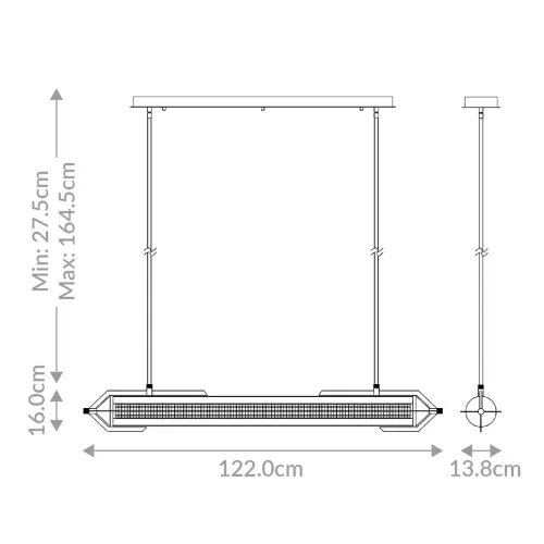 Lampa wyspowa Espada - Polerowany chrom