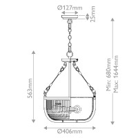 Lampa wisząca / półplafon Roux - 3 źródła światła - Naturalny mosiądz