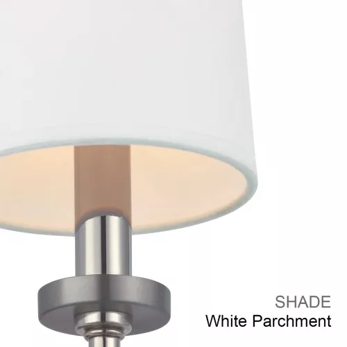 Kinkiet Felixstowe - 1 źródło światła - Polerowany chrom - Biały abażur