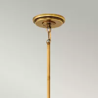 Lampa wisząca Fletcher - 2 źródła światła - Postarzany cynk, klasyczny mosiądz