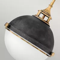 Lampa wisząca Fletcher - 2 źródła światła - Postarzany cynk, klasyczny mosiądz