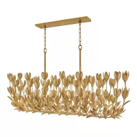 Lampa wyspowa Flora - 10 źródeł światła - Oksydowane złoto